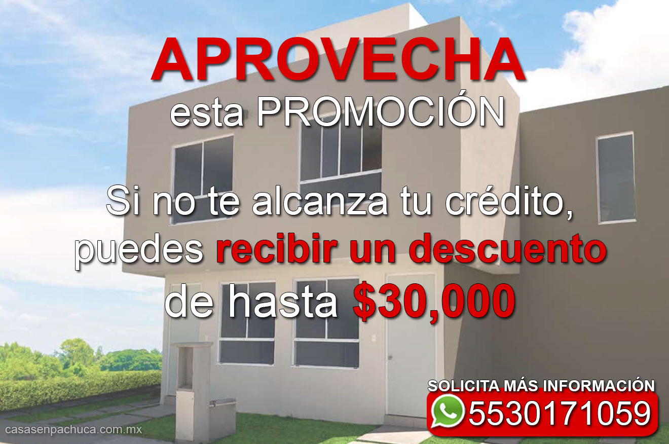 precio casas en pachuca infonavit 3 recámaras promoción