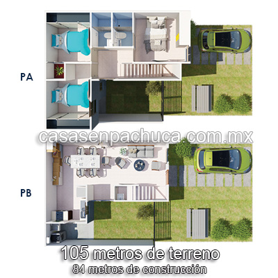 casas en venta en pachuca hidalgo infonavit 3 recámaras plano